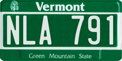 VT license plate NLA791