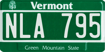 VT license plate NLA795