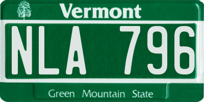 VT license plate NLA796