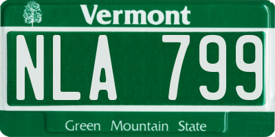 VT license plate NLA799