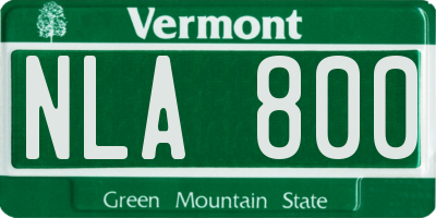 VT license plate NLA800