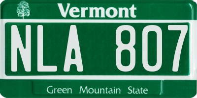 VT license plate NLA807
