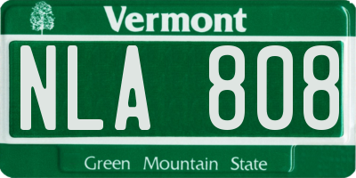 VT license plate NLA808