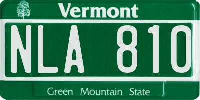 VT license plate NLA810