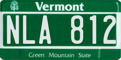 VT license plate NLA812