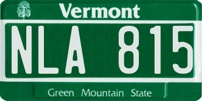 VT license plate NLA815