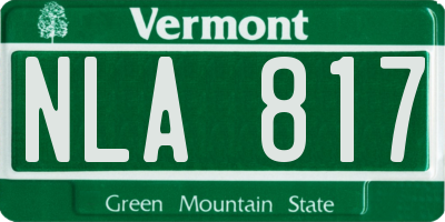 VT license plate NLA817