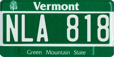 VT license plate NLA818