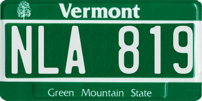 VT license plate NLA819