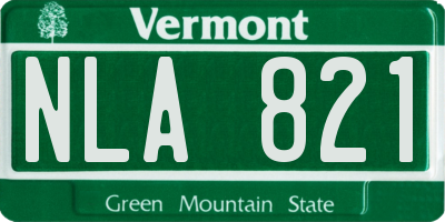 VT license plate NLA821