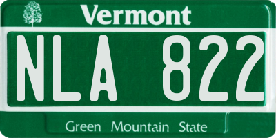 VT license plate NLA822
