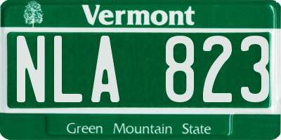 VT license plate NLA823