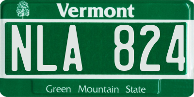 VT license plate NLA824
