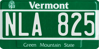 VT license plate NLA825