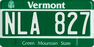 VT license plate NLA827