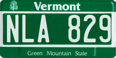 VT license plate NLA829