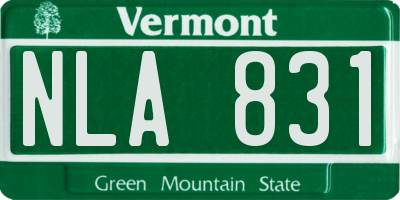 VT license plate NLA831