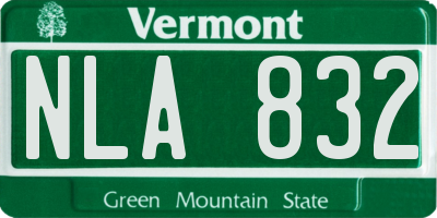 VT license plate NLA832