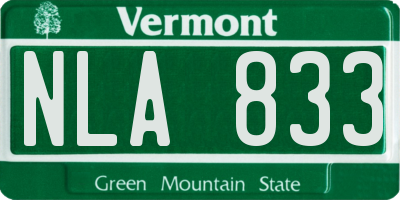 VT license plate NLA833