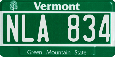 VT license plate NLA834