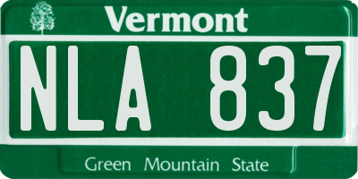 VT license plate NLA837