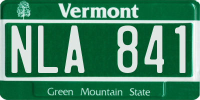 VT license plate NLA841