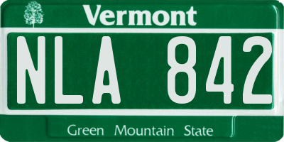VT license plate NLA842