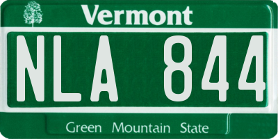 VT license plate NLA844
