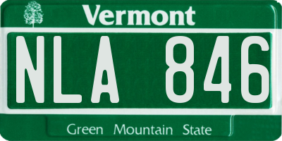 VT license plate NLA846