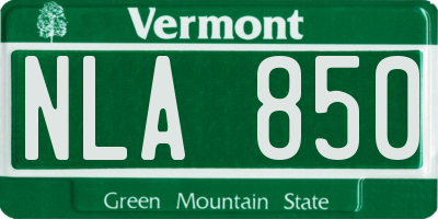 VT license plate NLA850