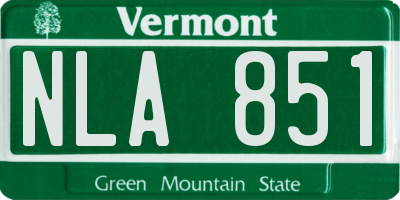 VT license plate NLA851