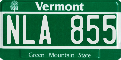 VT license plate NLA855
