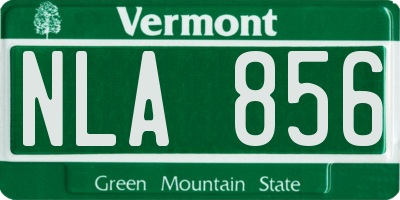 VT license plate NLA856