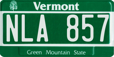 VT license plate NLA857