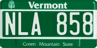 VT license plate NLA858