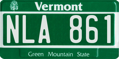 VT license plate NLA861