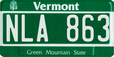VT license plate NLA863