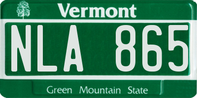 VT license plate NLA865