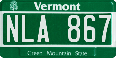 VT license plate NLA867