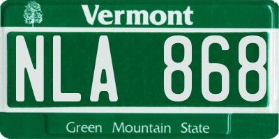 VT license plate NLA868