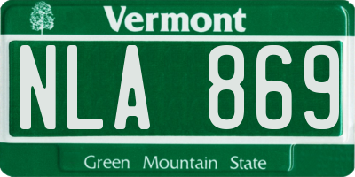 VT license plate NLA869