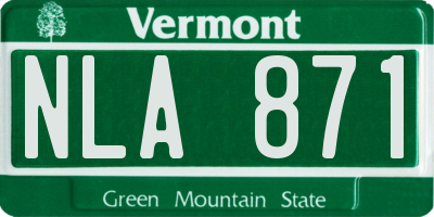 VT license plate NLA871