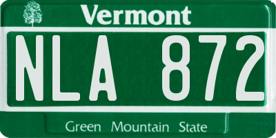VT license plate NLA872