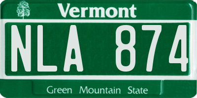 VT license plate NLA874