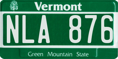 VT license plate NLA876