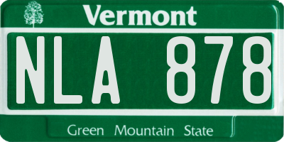 VT license plate NLA878