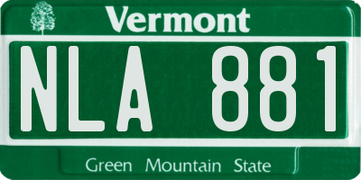 VT license plate NLA881