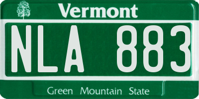 VT license plate NLA883