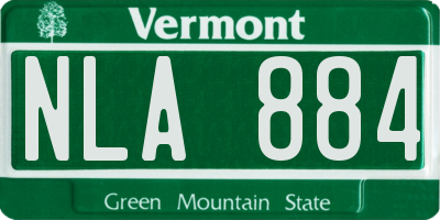 VT license plate NLA884