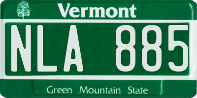 VT license plate NLA885
